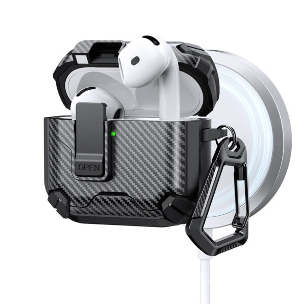 AirPods etui karbontekstur med lås